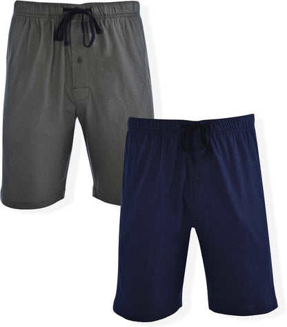 Hanes Men's 2-Pack Cotton Sleep Shorts - Comfortable & Breathable Loungewear with 7.5" Inseam