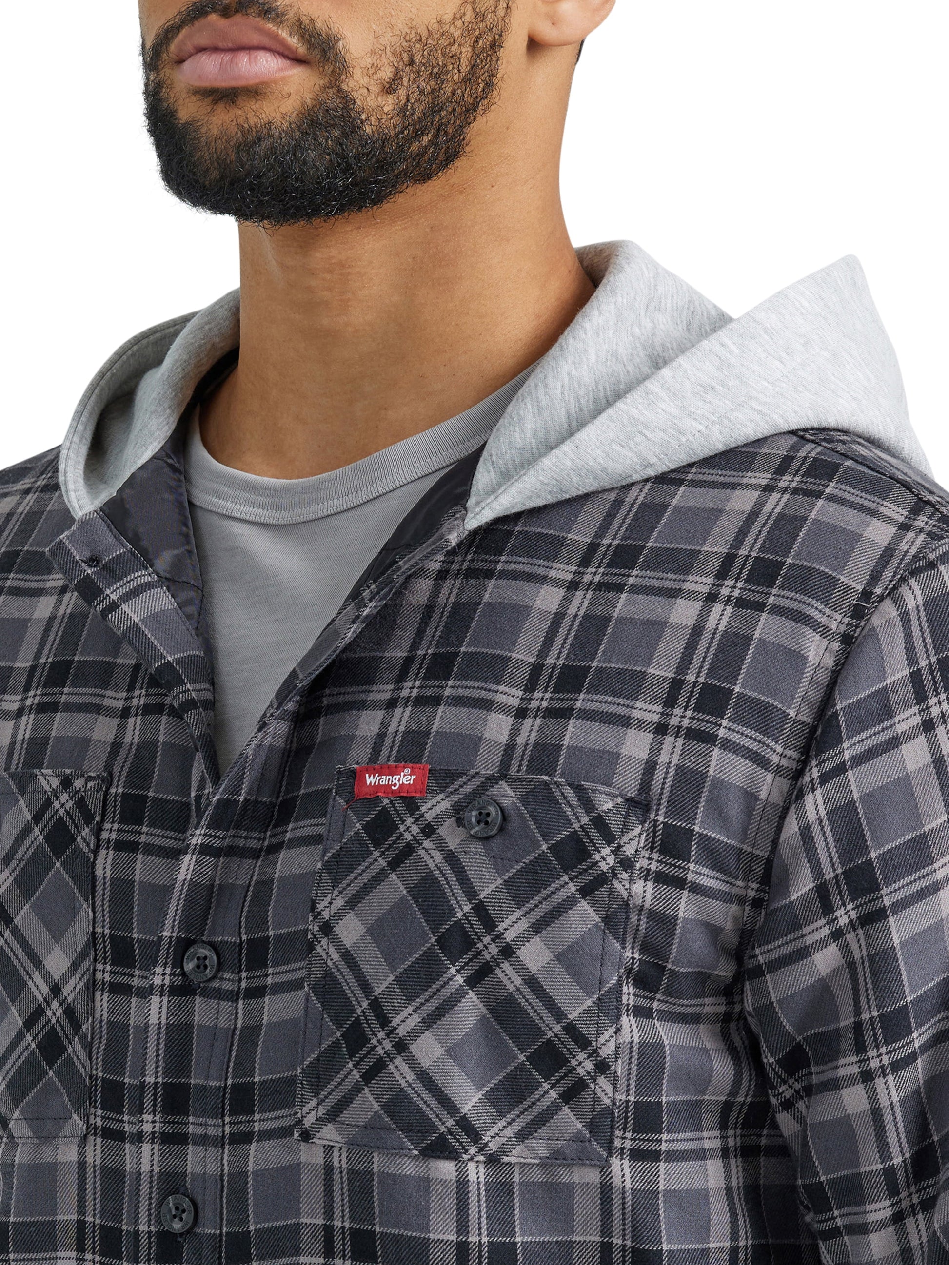 Men's and Big Men's Heavyweight Hooded Shirt Jacket, Available in Sizes S-5XL