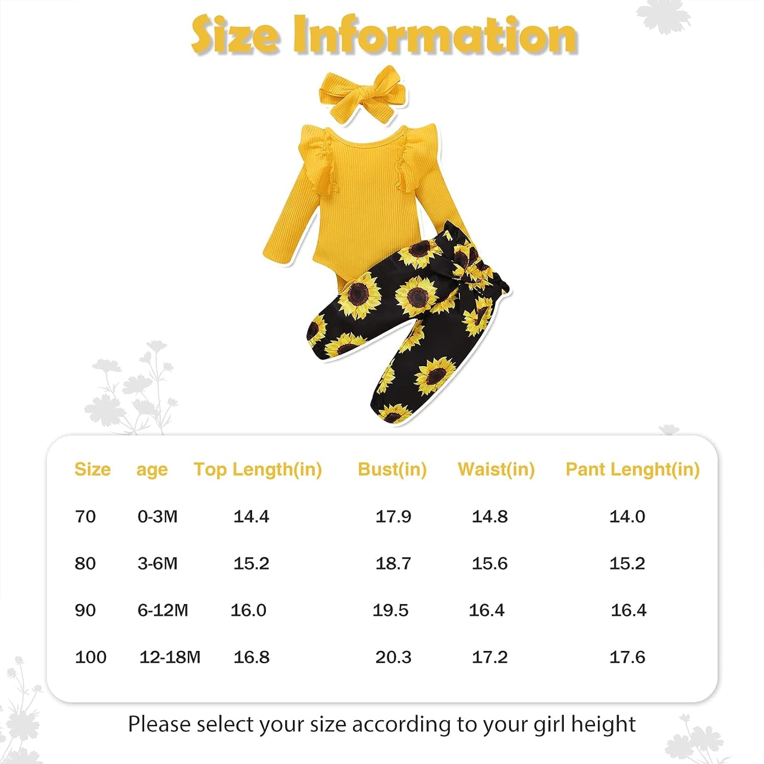 Adorable Baby Girl Winter Outfit Set - Ruffle Tops, Pants & Headband for 12-18 Months - Perfect for Fall & Spring!