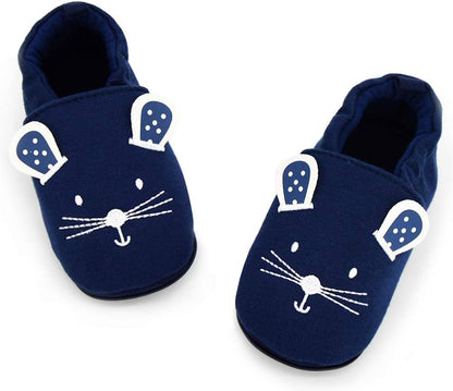 Timatego Non-Skid Infant Moccasins - Perfect First Walker House Shoes for Boys & Girls (6-24 Months)