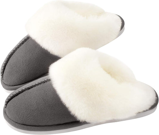 Parlovable Women's Memory Foam Slippers - Cozy Fuzzy House Shoes with Anti-Skid Sole for Versatile Indoor and Outdoor Comfort