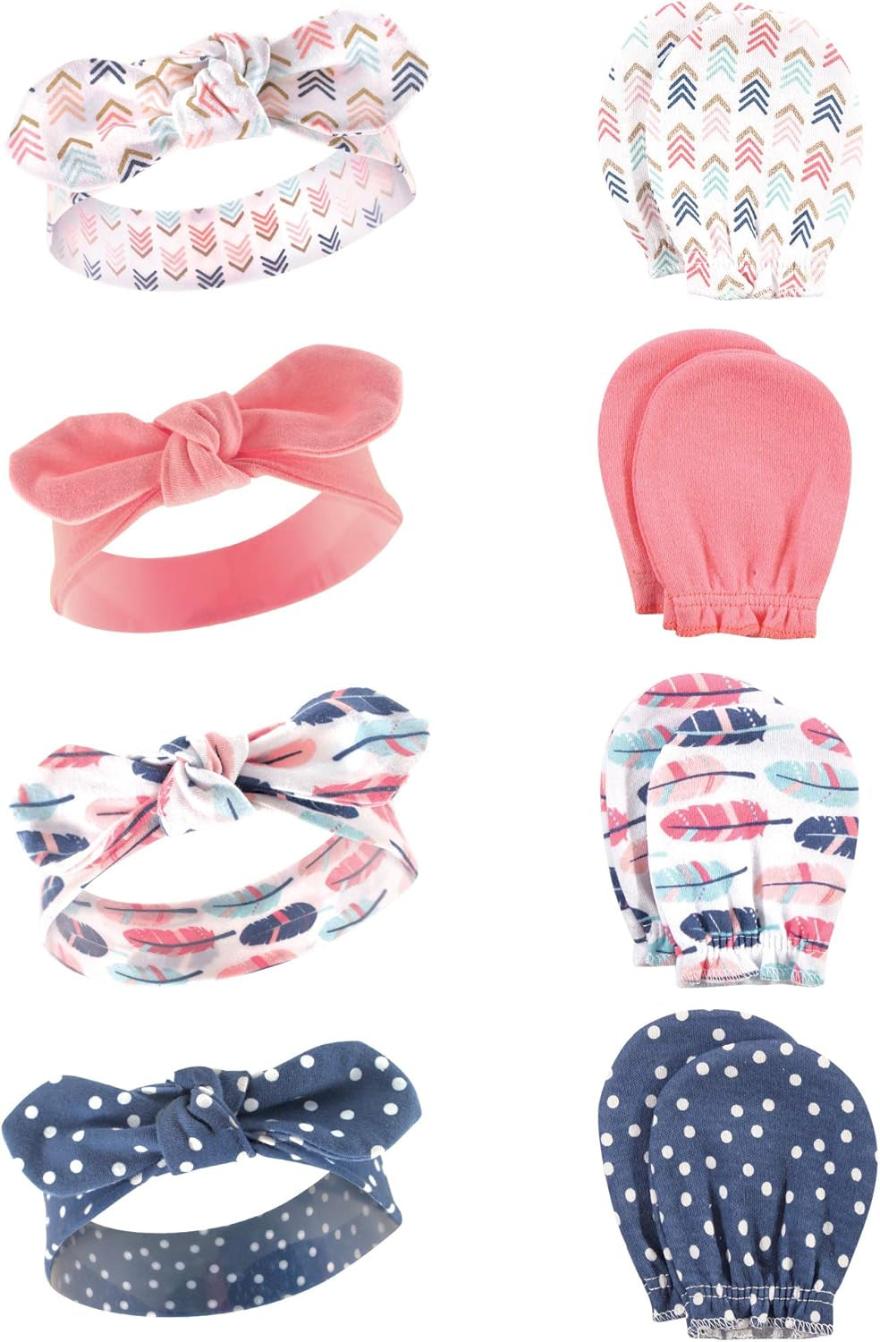 Adorable Hudson Baby Girls' Cotton Headband and Scratch Mitten Set for Ultimate Comfort and Style