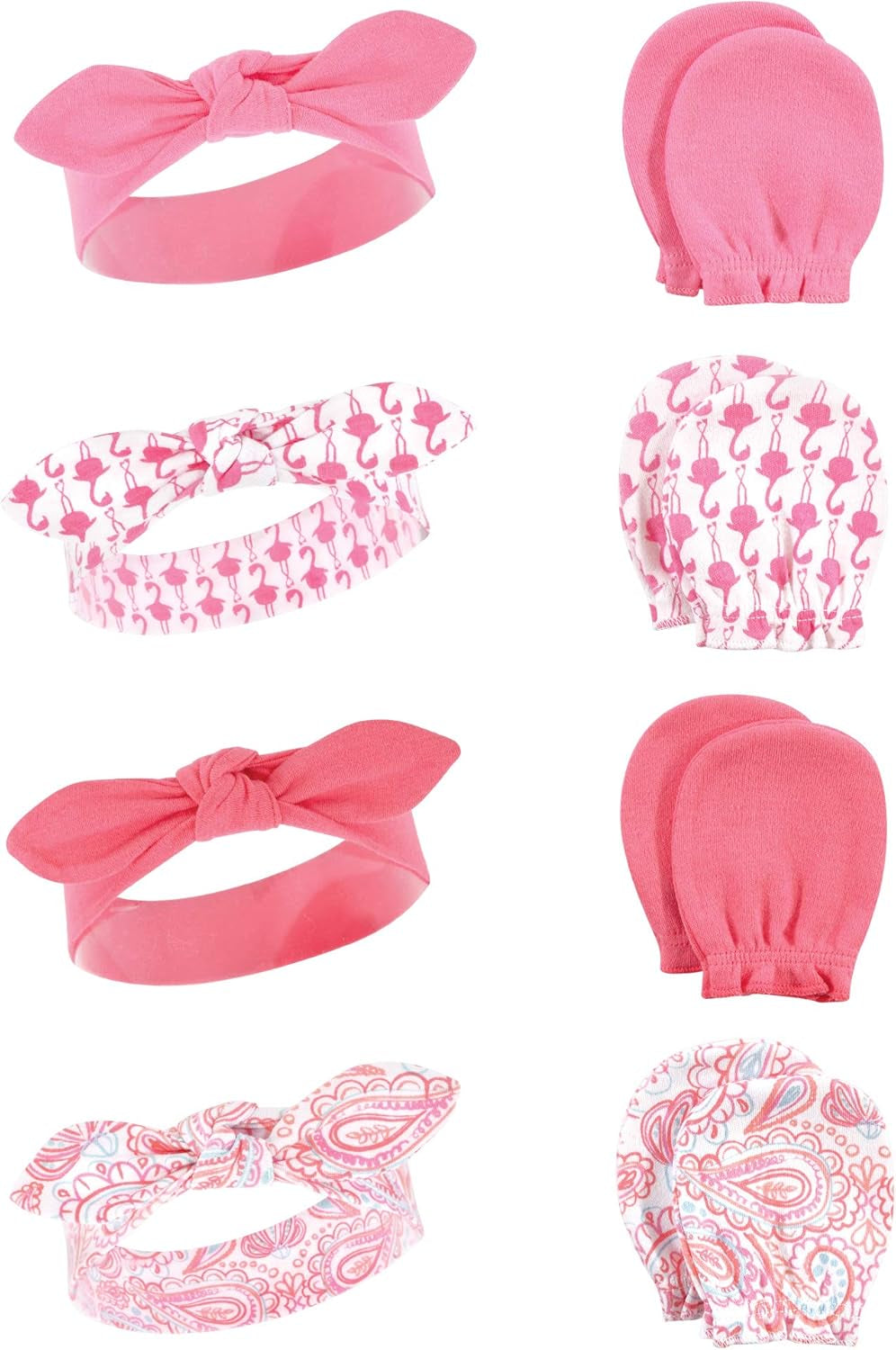 Adorable Hudson Baby Girls' Cotton Headband and Scratch Mitten Set for Ultimate Comfort and Style