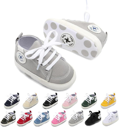 Cozy High Top Denim Sneakers with Soft Anti-Slip Sole for Newborns and Infants