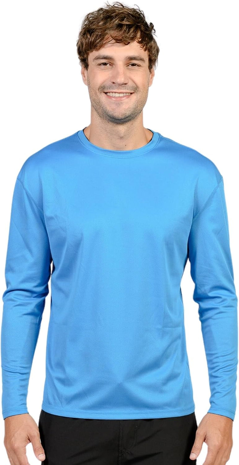 INGEAR Men's Long Sleeve Swim Shirts with UPF 50+ Sun Protection and Rash Guard Features