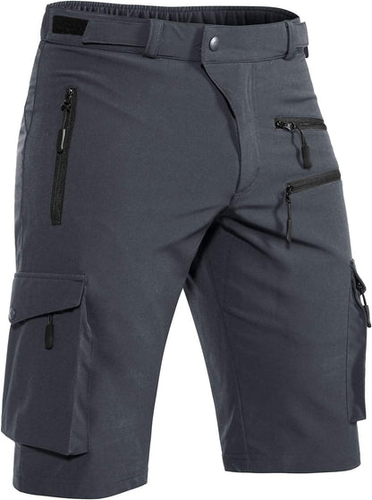 Men's Quick-Dry Stretch Mountain Bike Shorts with Zipper Pocket - Perfect for Cycling and Outdoor Adventures