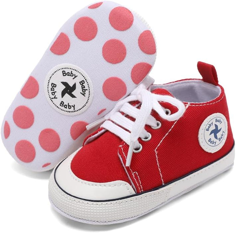 Cozy High Top Denim Sneakers with Soft Anti-Slip Sole for Newborns and Infants