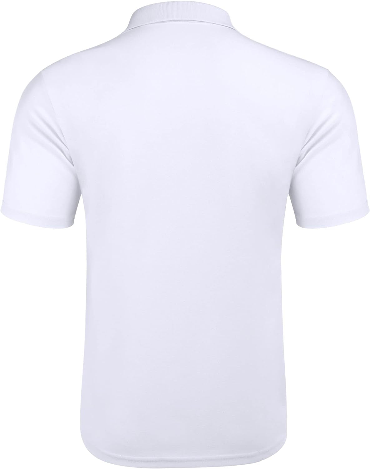 COOFANDY Men's Slim Fit White Cotton Pique Golf Polo Shirt - Perfect for Style and Comfort