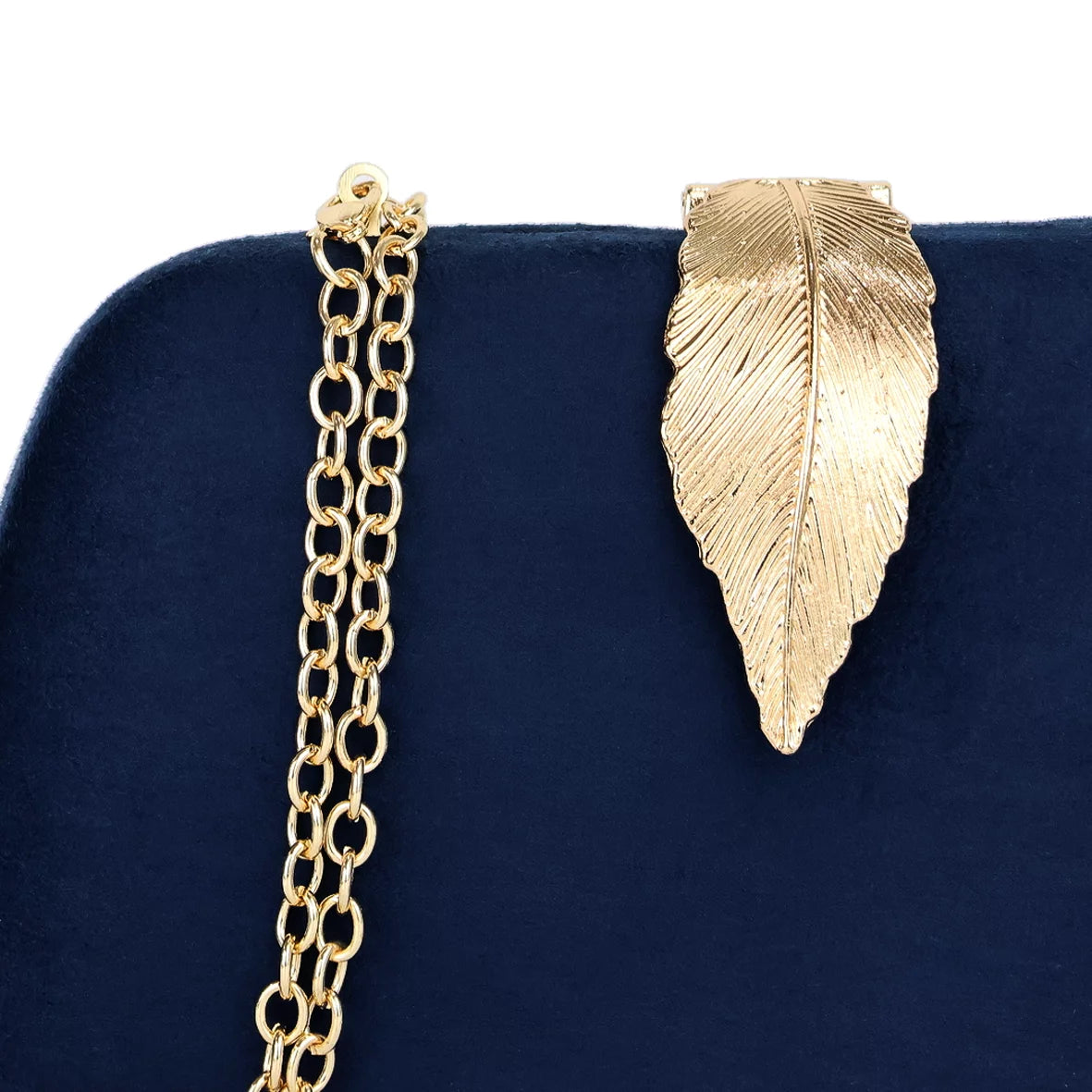 Chic Navy Blue Faux Suede Clutch Handbag for Women