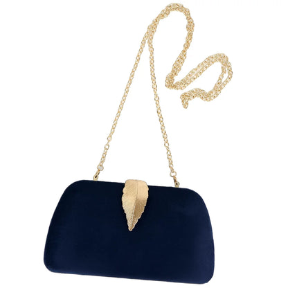Chic Navy Blue Faux Suede Clutch Handbag for Women