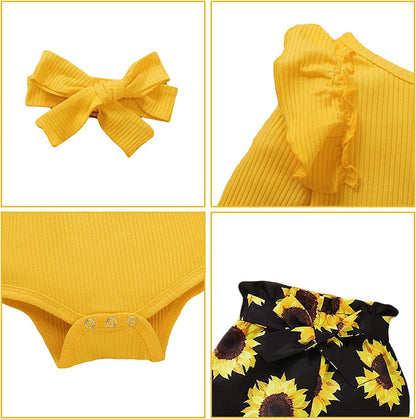 Adorable Baby Girl Winter Outfit Set - Ruffle Tops, Pants & Headband for 12-18 Months - Perfect for Fall & Spring!