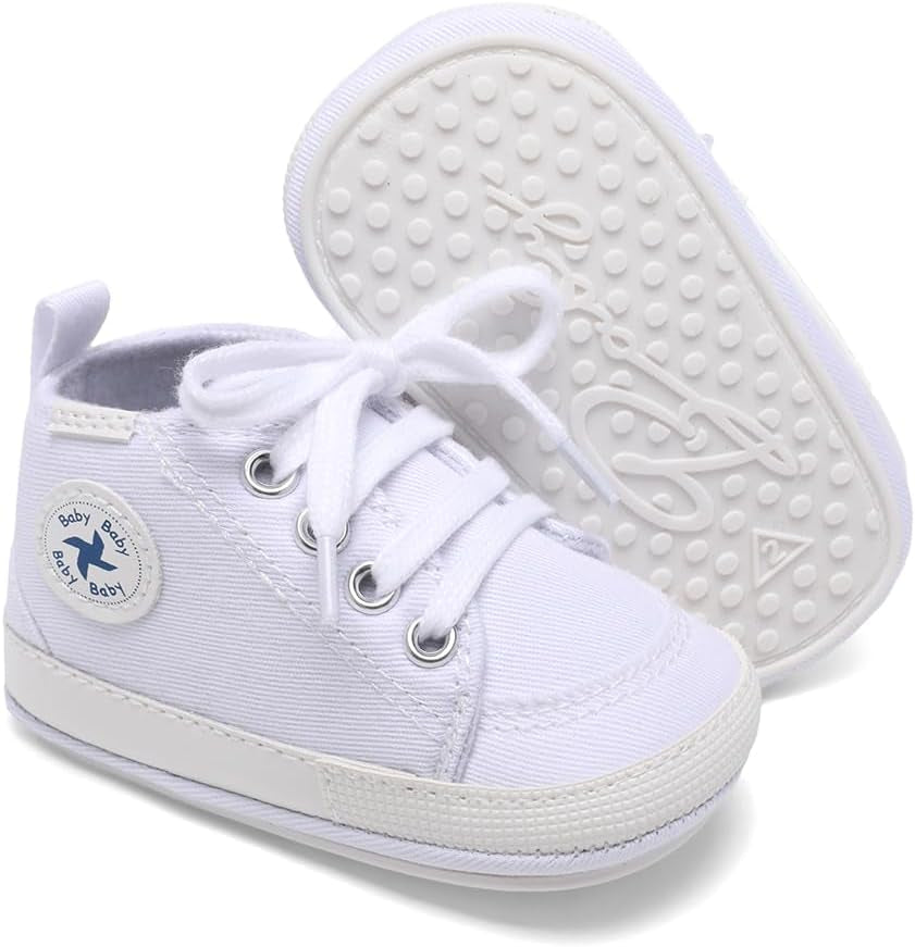 Cozy High Top Denim Sneakers with Soft Anti-Slip Sole for Newborns and Infants