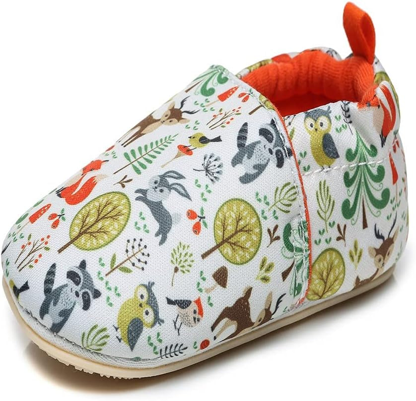 Timatego Non-Skid Infant Moccasins - Perfect First Walker House Shoes for Boys & Girls (6-24 Months)