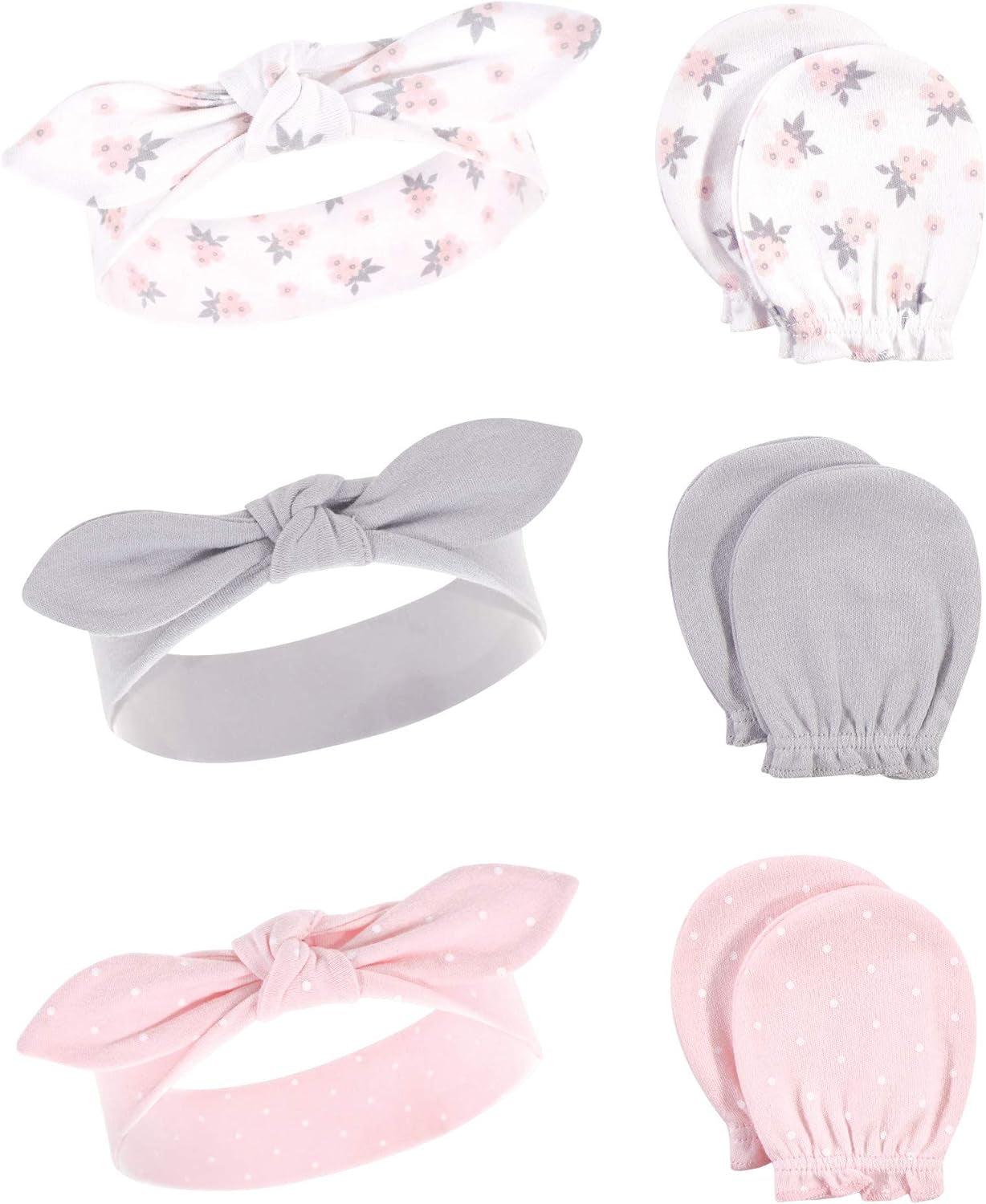Adorable Hudson Baby Girls' Cotton Headband and Scratch Mitten Set for Ultimate Comfort and Style
