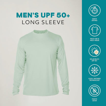 Men's Long Sleeve Outdoor T-Shirt - UPF 50+ UV Protection for Fishing, Running, Hiking & Swimming