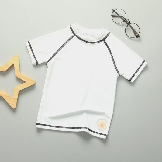 Children's UV Protection Short Sleeve Swim T-Shirt Rashguard for Boys and Girls, Ages 3-11