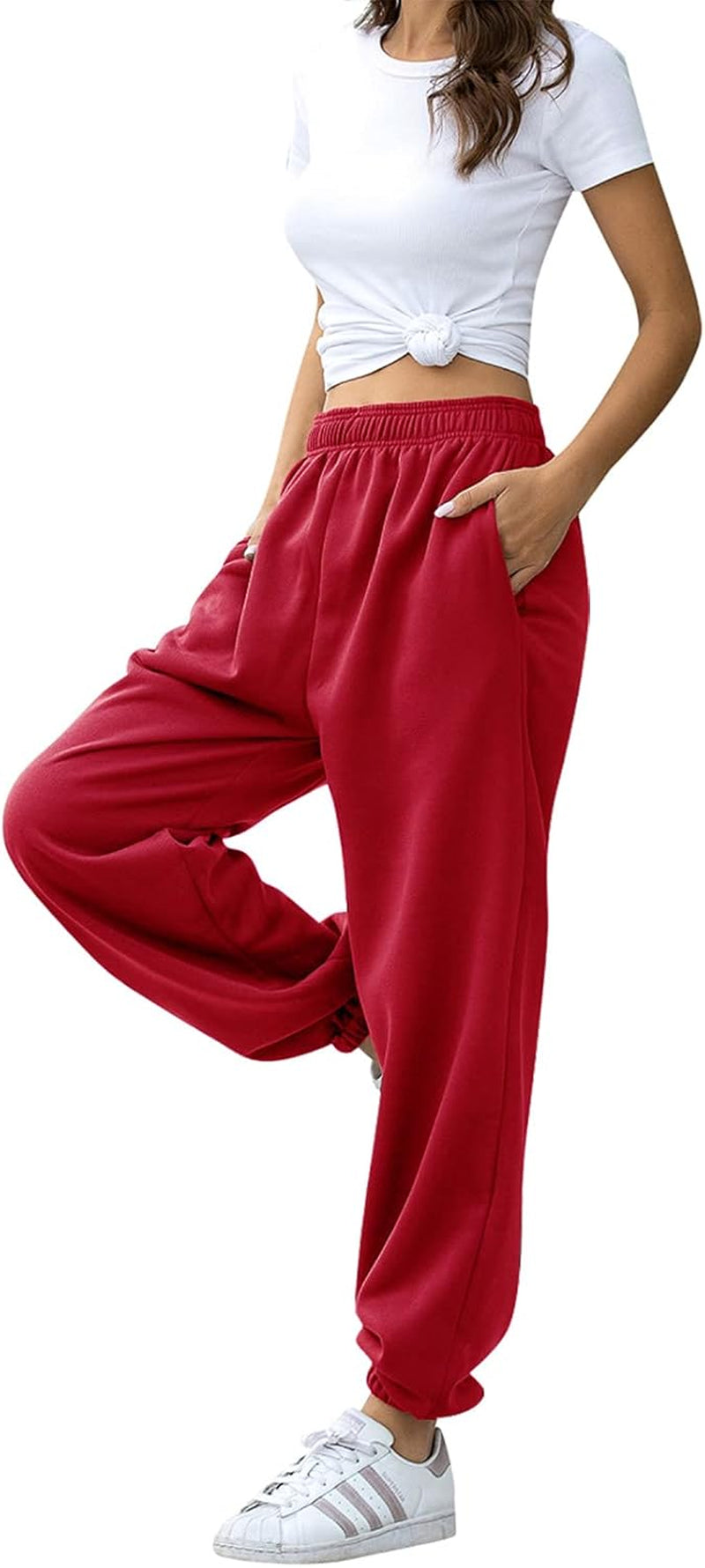 Hesayep Women's High-Waisted Active Joggers and Lounge Trousers