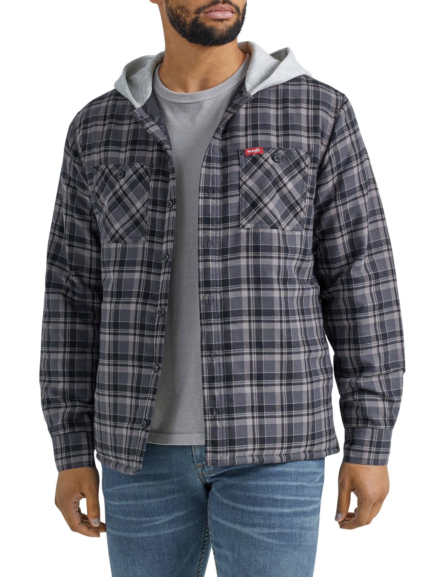 Men's and Big Men's Heavyweight Hooded Shirt Jacket, Available in Sizes S-5XL