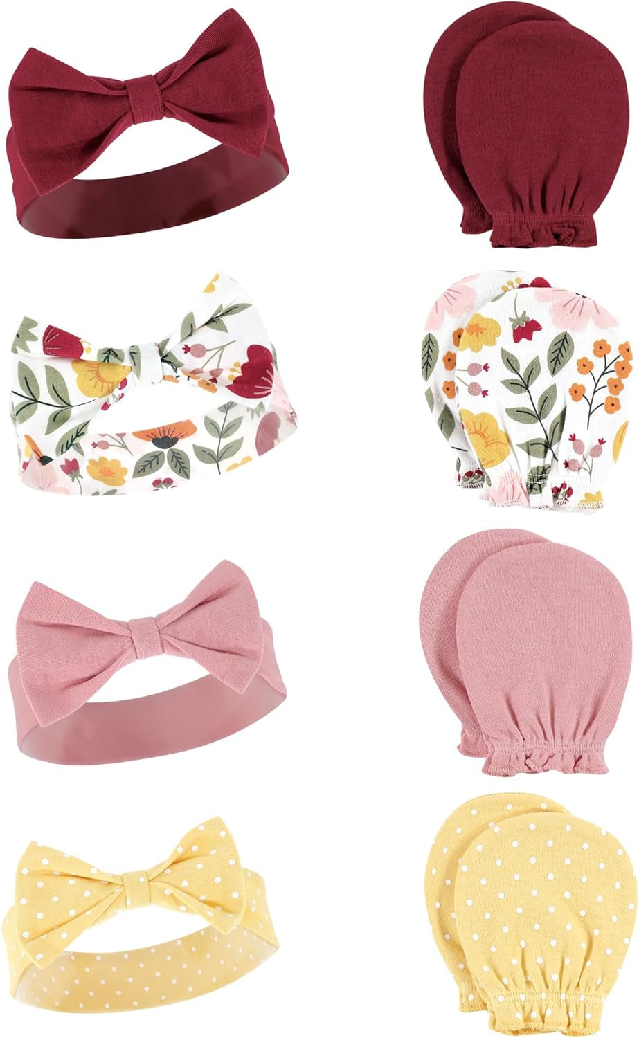 Adorable Hudson Baby Girls' Cotton Headband and Scratch Mitten Set for Ultimate Comfort and Style