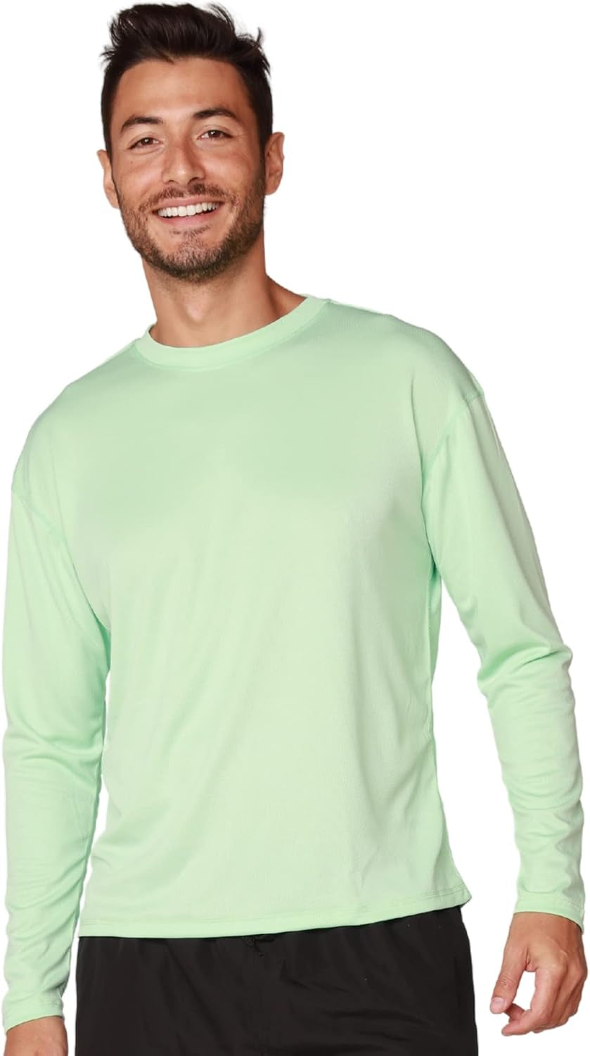 INGEAR Men's Long Sleeve Swim Shirts with UPF 50+ Sun Protection and Rash Guard Features