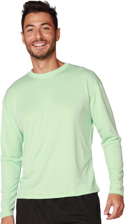 INGEAR Men's Long Sleeve Swim Shirts with UPF 50+ Sun Protection and Rash Guard Features