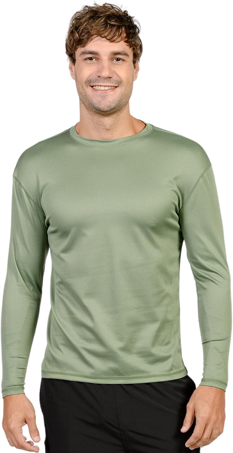 INGEAR Men's Long Sleeve Swim Shirts with UPF 50+ Sun Protection and Rash Guard Features