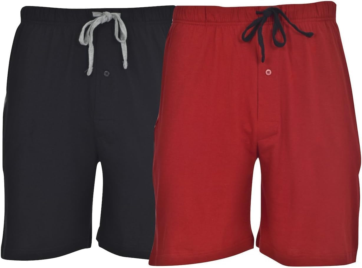 Hanes Men's 2-Pack Cotton Sleep Shorts - Comfortable & Breathable Loungewear with 7.5" Inseam