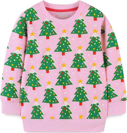 Adorable Bumeex Toddler Girl Christmas Crewneck Sweatshirt Outfit