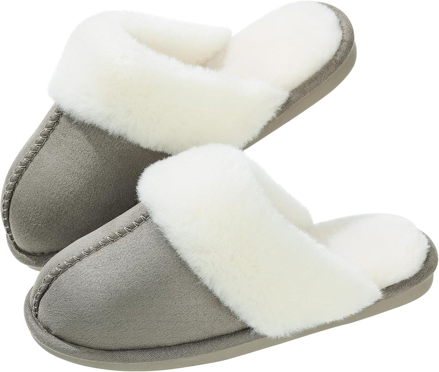 Parlovable Women's Memory Foam Slippers - Cozy Fuzzy House Shoes with Anti-Skid Sole for Versatile Indoor and Outdoor Comfort