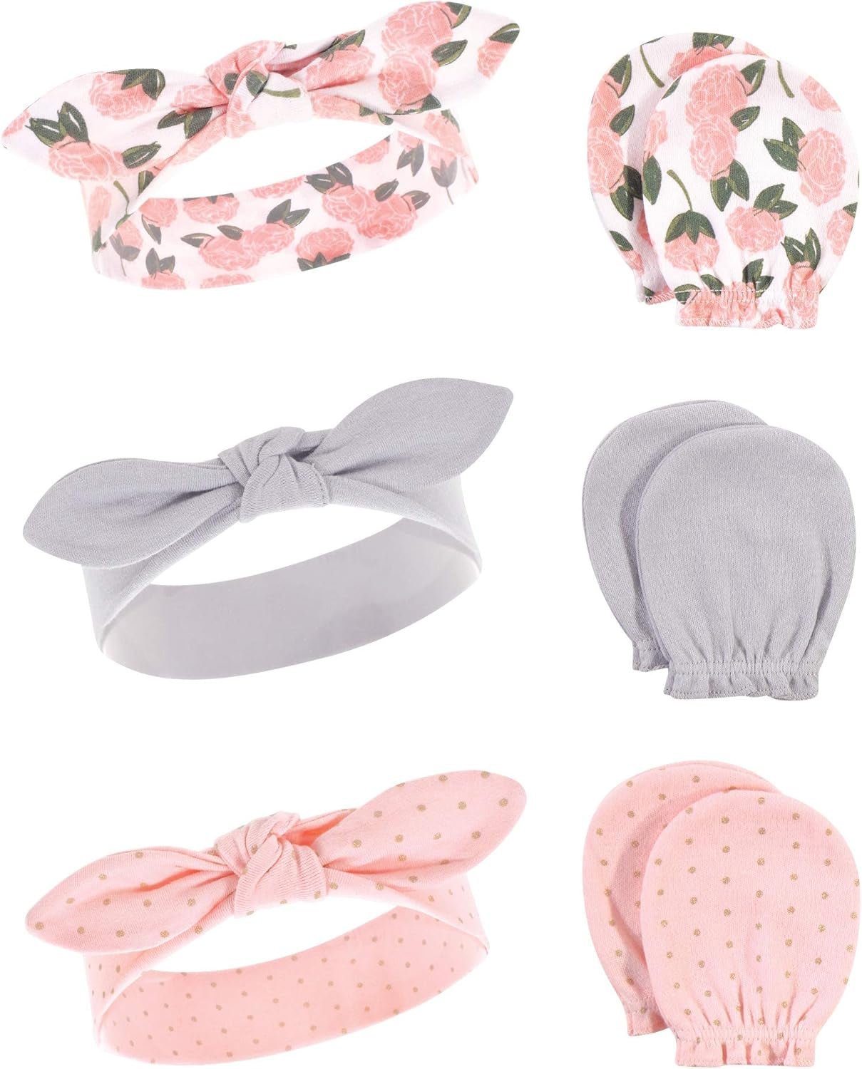 Adorable Hudson Baby Girls' Cotton Headband and Scratch Mitten Set for Ultimate Comfort and Style