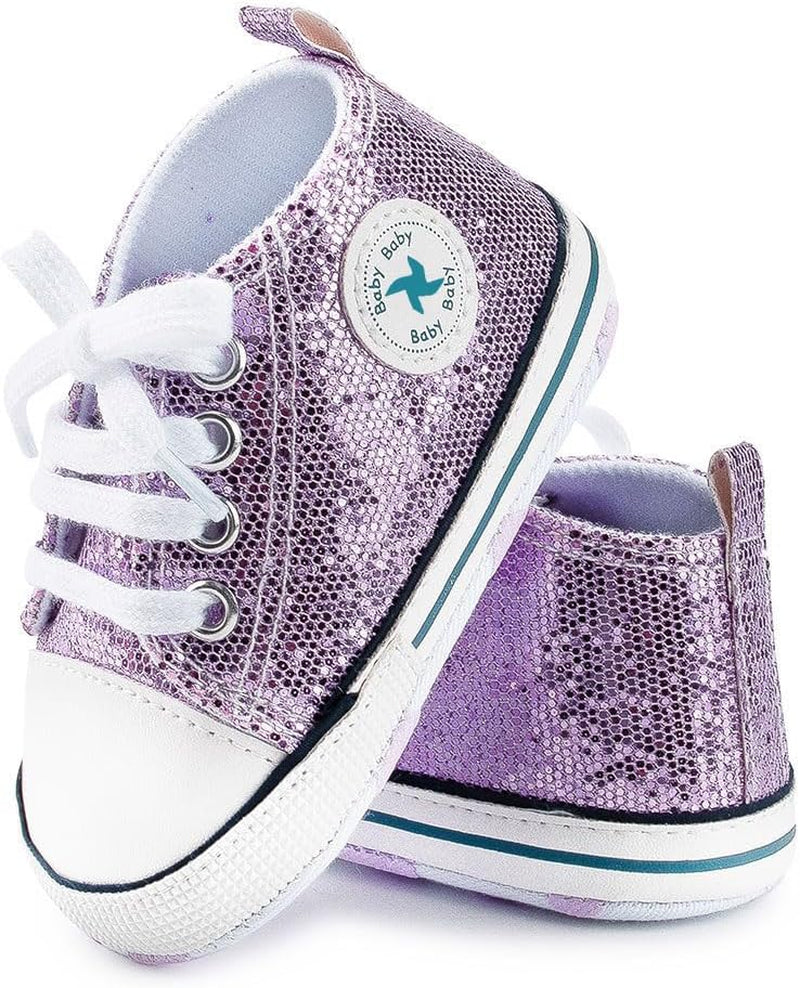 Cozy High Top Denim Sneakers with Soft Anti-Slip Sole for Newborns and Infants