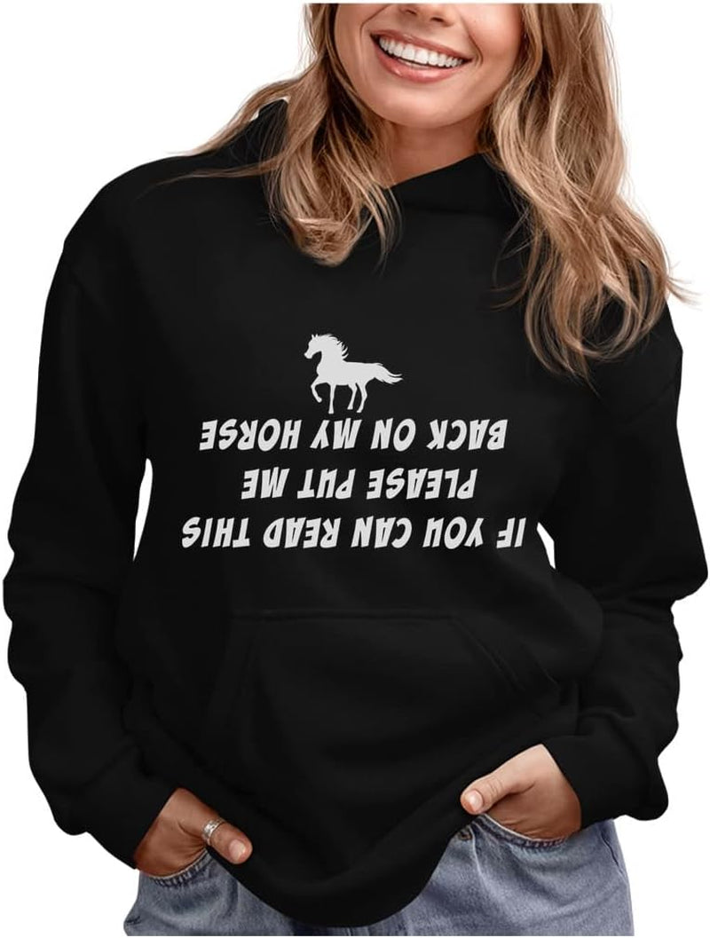 Tstars Women's and Teen Girls' Equestrian Hoodie - Perfect Gift for Horse Riding Enthusiasts and Barn Lovers
