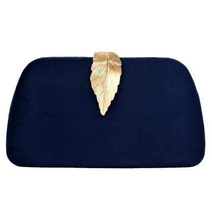 Chic Navy Blue Faux Suede Clutch Handbag for Women