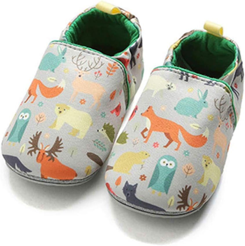 Timatego Non-Skid Infant Moccasins - Perfect First Walker House Shoes for Boys & Girls (6-24 Months)