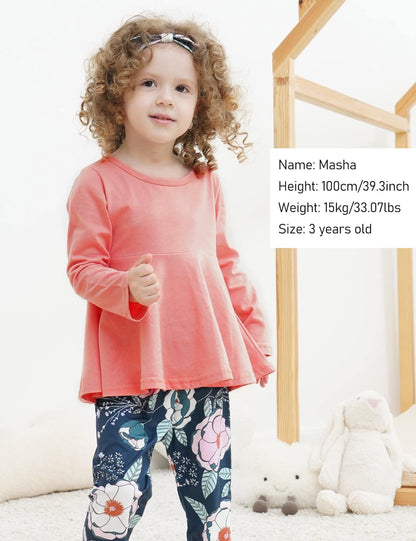 Adorable Toddler Girls' Ruffle Top & Floral Pants Outfit Set with Matching Headband