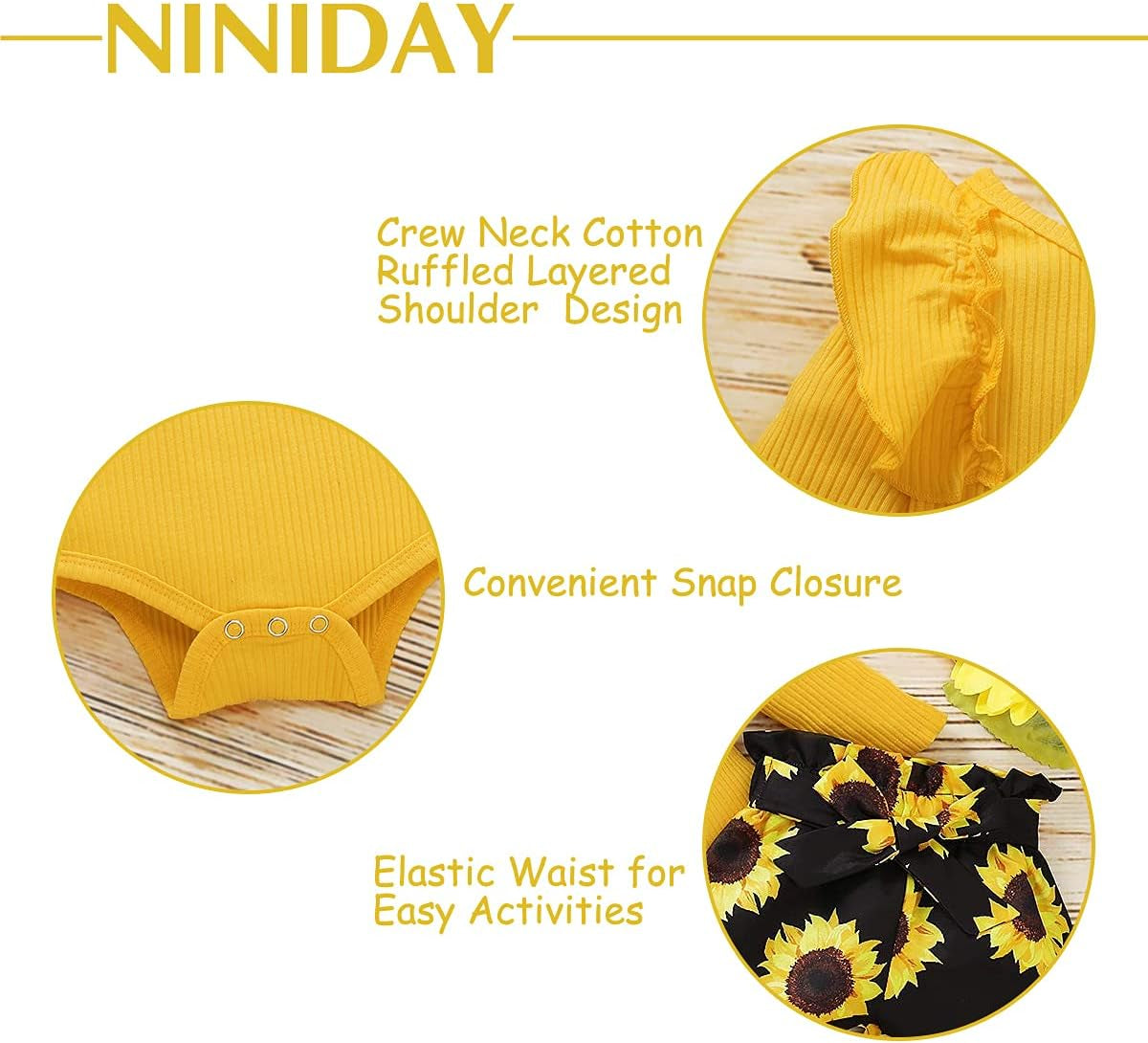 Adorable Baby Girl Winter Outfit Set - Ruffle Tops, Pants & Headband for 12-18 Months - Perfect for Fall & Spring!