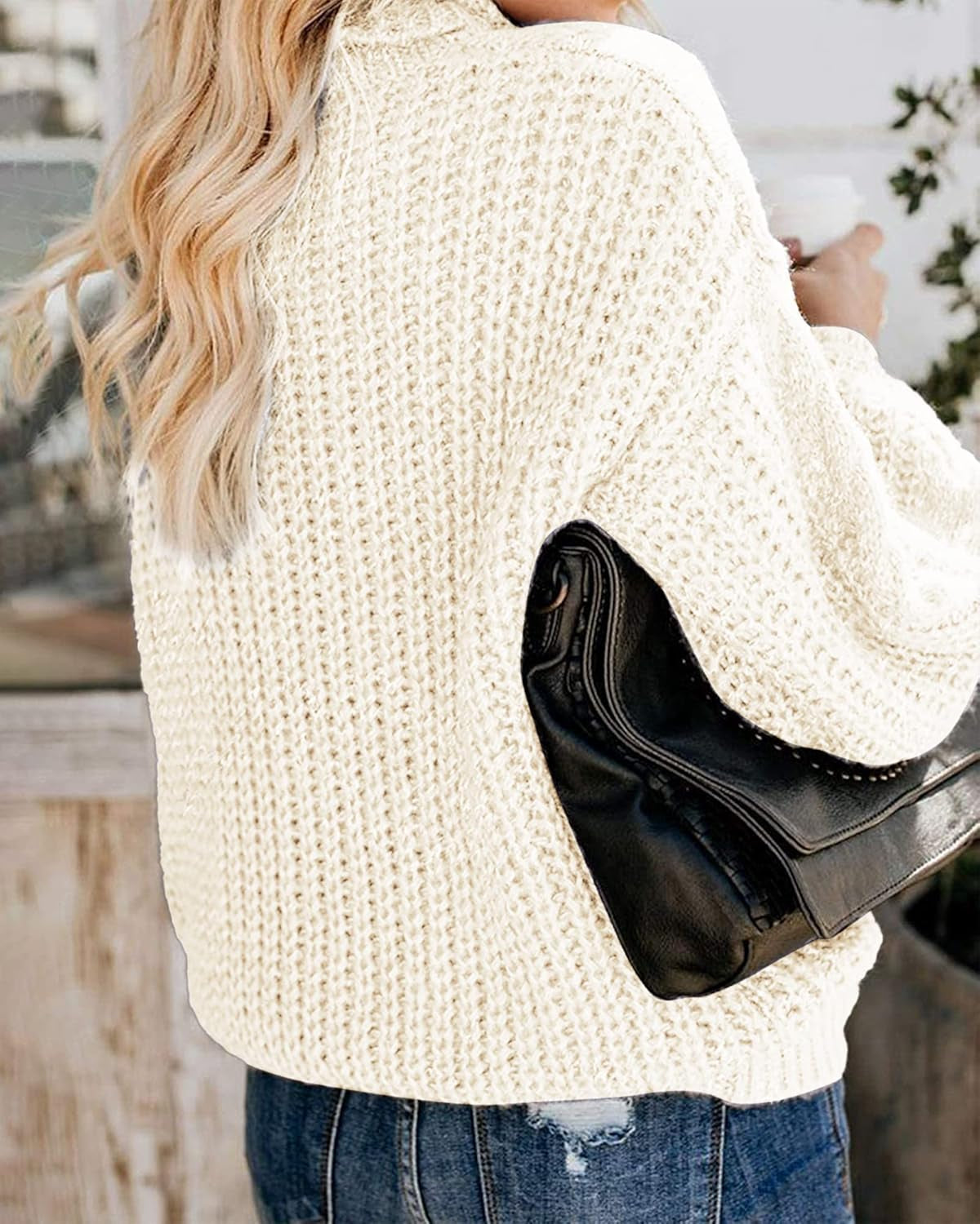 Chic Oversized Balloon Sleeve Turtleneck Sweater - Winter Pullover Outerwear