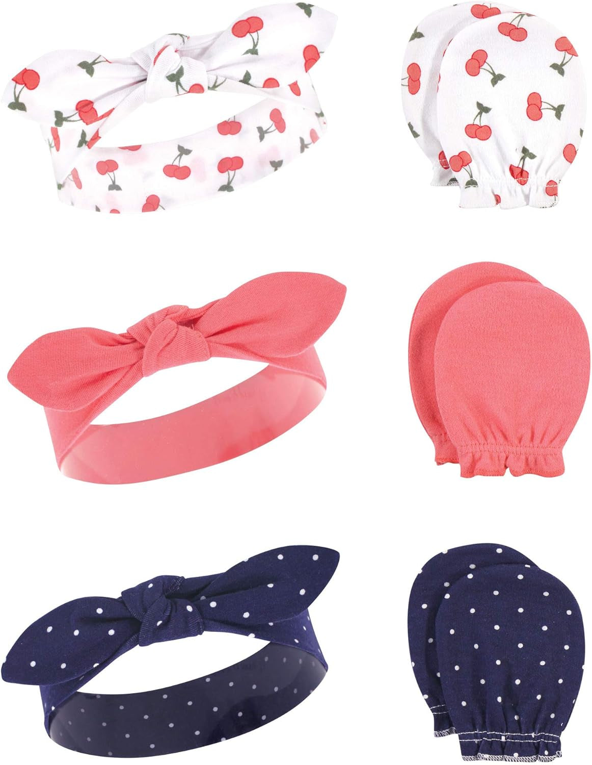 Adorable Hudson Baby Girls' Cotton Headband and Scratch Mitten Set for Ultimate Comfort and Style