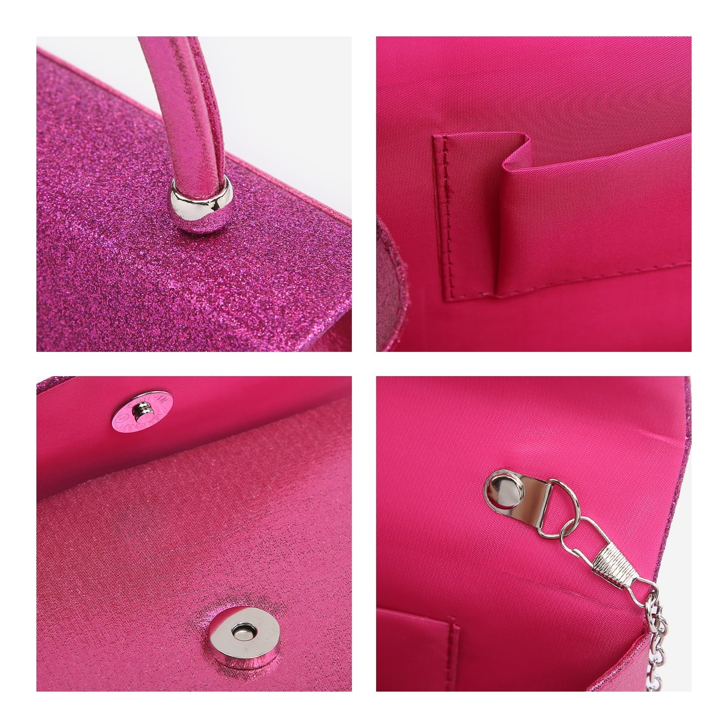 Elegant Frosted Glitter Evening Clutch - Perfect for Weddings, Parties, and Prom