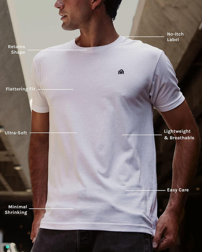 INTO the AM Men's Modern Fit Crew Neck T-Shirt - Classic Short Sleeve Tee in Green (Medium)