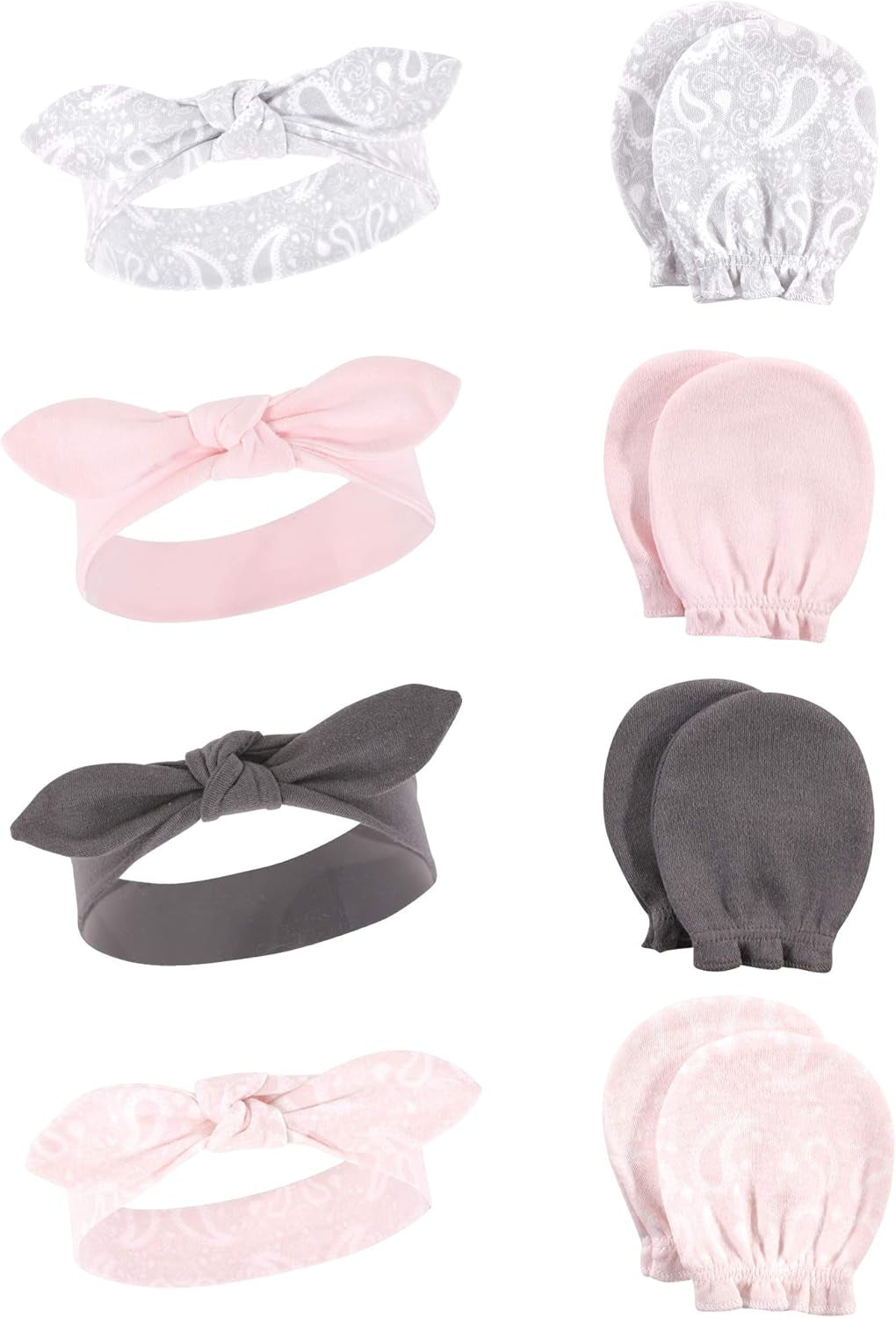 Adorable Hudson Baby Girls' Cotton Headband and Scratch Mitten Set for Ultimate Comfort and Style