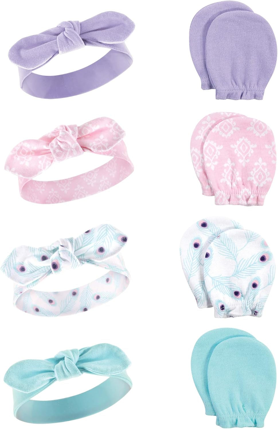 Adorable Hudson Baby Girls' Cotton Headband and Scratch Mitten Set for Ultimate Comfort and Style