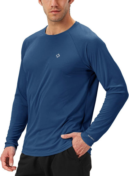 NAVISKIN Men's UPF 50+ Long Sleeve Rash Guard - Lightweight, Quick Dry Swim Shirt for Ultimate Sun Protection