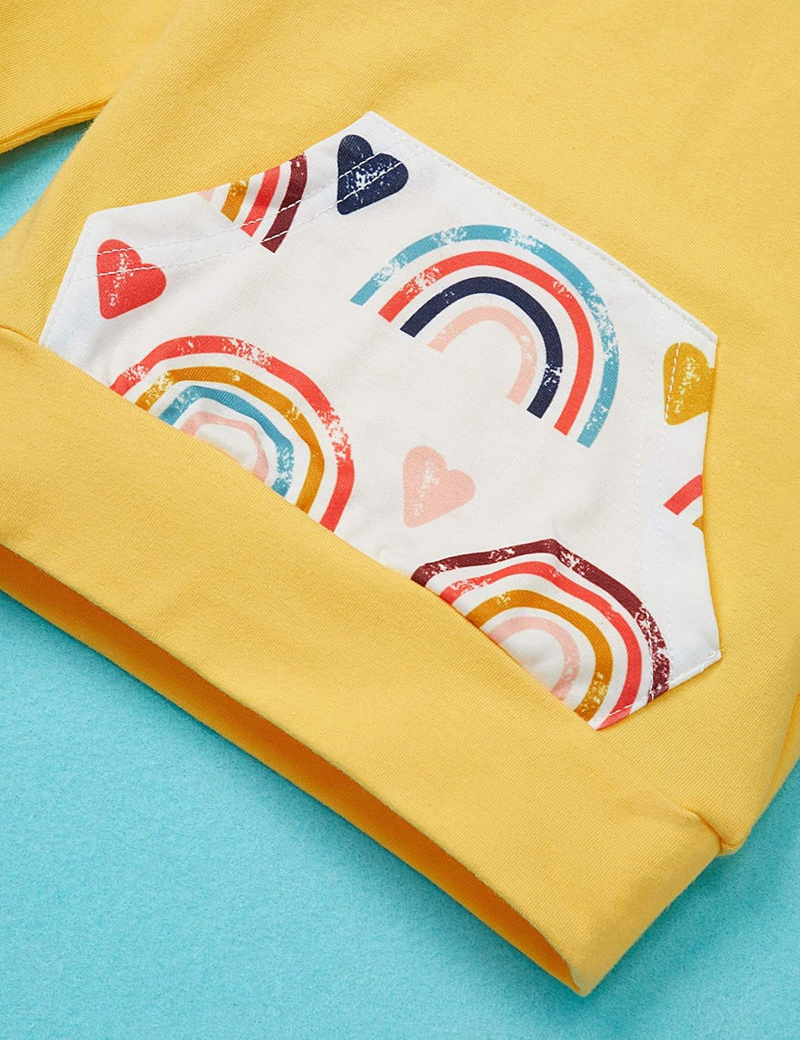 Adorable KANGKANG Newborn Baby Girl 2PC Outfit Set - Cute Hoodie & Rainbow Pants for Infants 0-6 Months