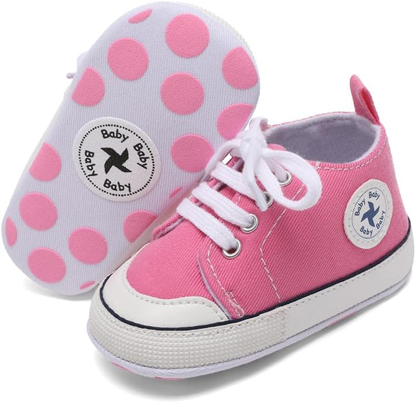 Cozy High Top Denim Sneakers with Soft Anti-Slip Sole for Newborns and Infants