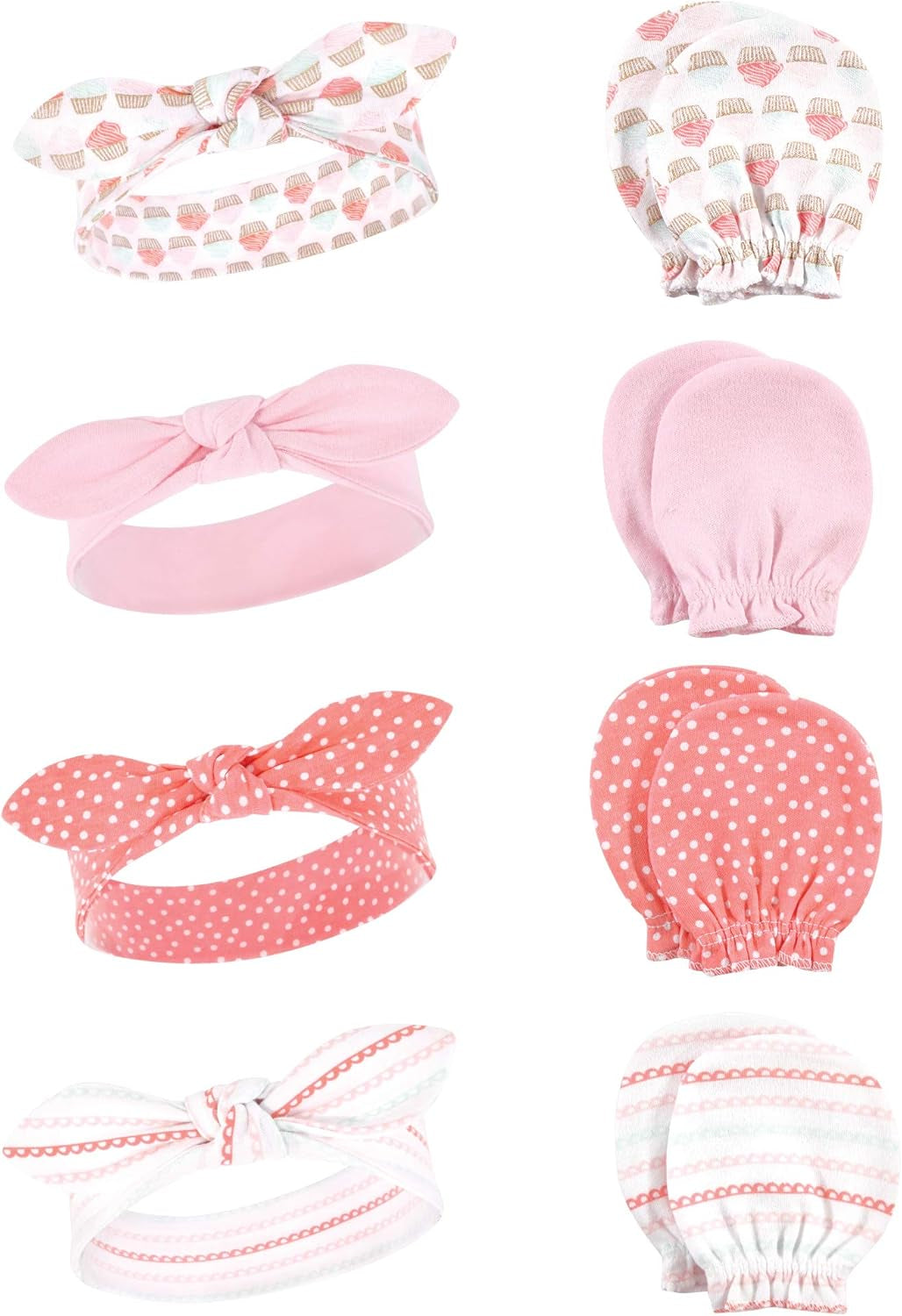 Adorable Hudson Baby Girls' Cotton Headband and Scratch Mitten Set for Ultimate Comfort and Style