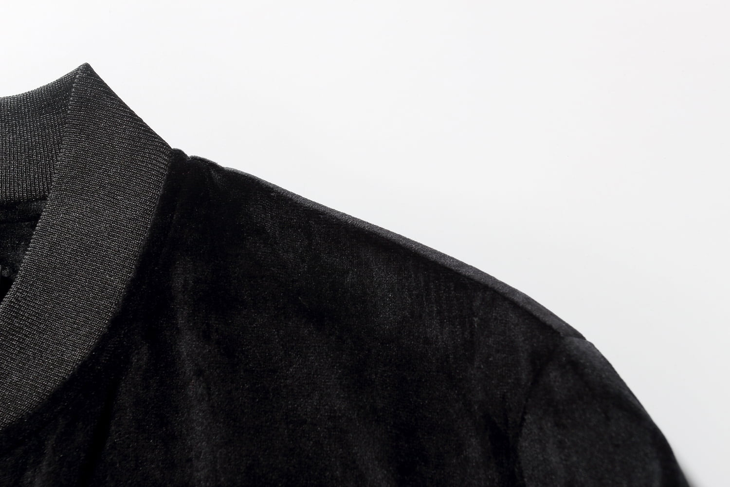 Men's Velvet Full Zip Bomber Jacket - Winter Warm Padded Outerwear