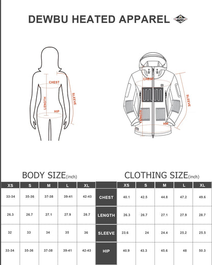 Women's Heated Soft Shell Jacket with 12V Battery Pack - Waterproof Winter Outdoor Coat