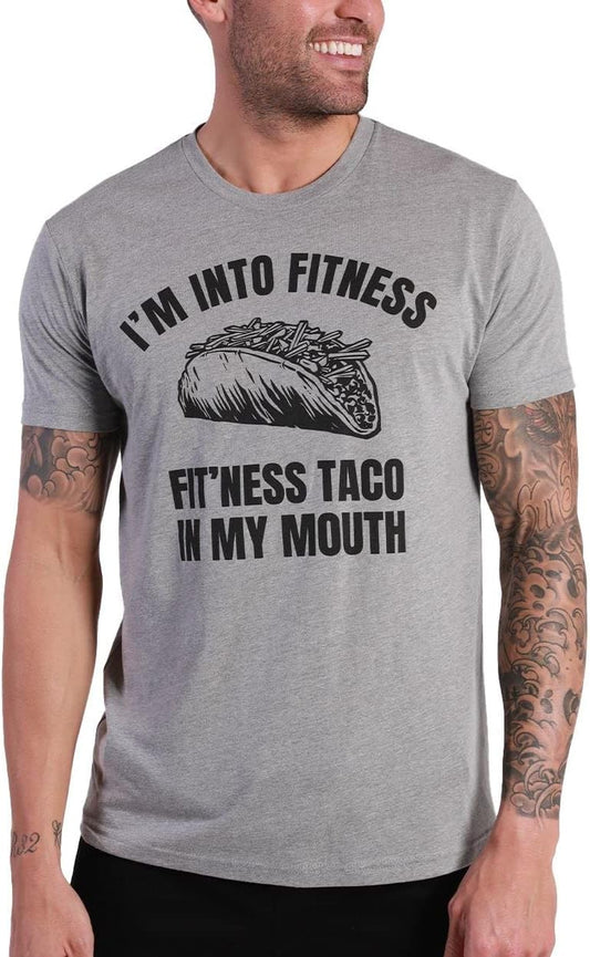 UFO-Inspired Fitness Taco Space T-Shirt - Small Grey Edition