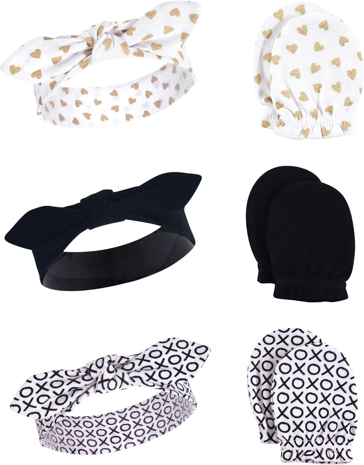 Adorable Hudson Baby Girls' Cotton Headband and Scratch Mitten Set for Ultimate Comfort and Style